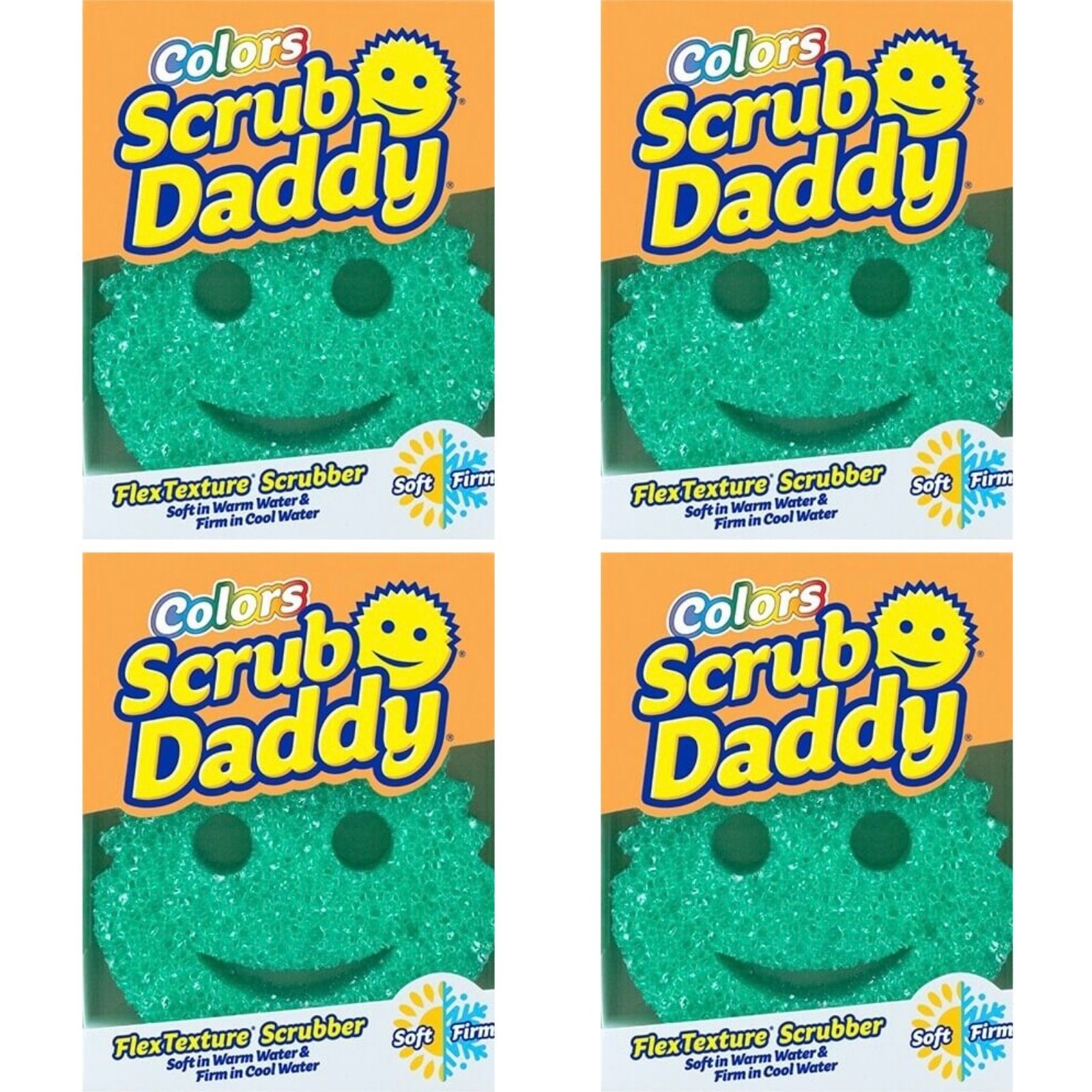 Scrub Daddy Colors FlexTexture Scrubber Sponges Green Scratch Free