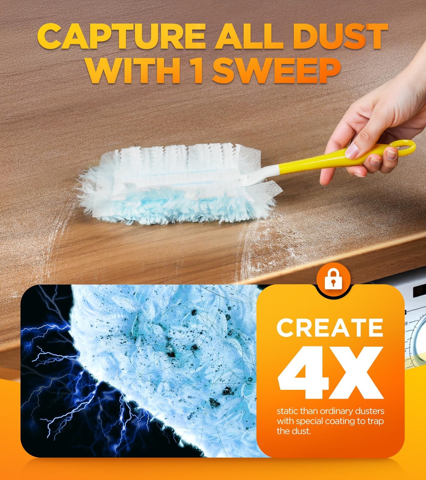 30 Count Duster Refill for Swiffer Duster with 1 Handle, One-Sided Disposable…