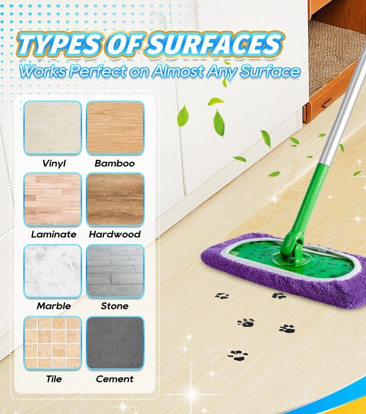 8 Panos De Microfibra Reutilizables Lavables Compatibles Con Mopa Suelos NEW US.