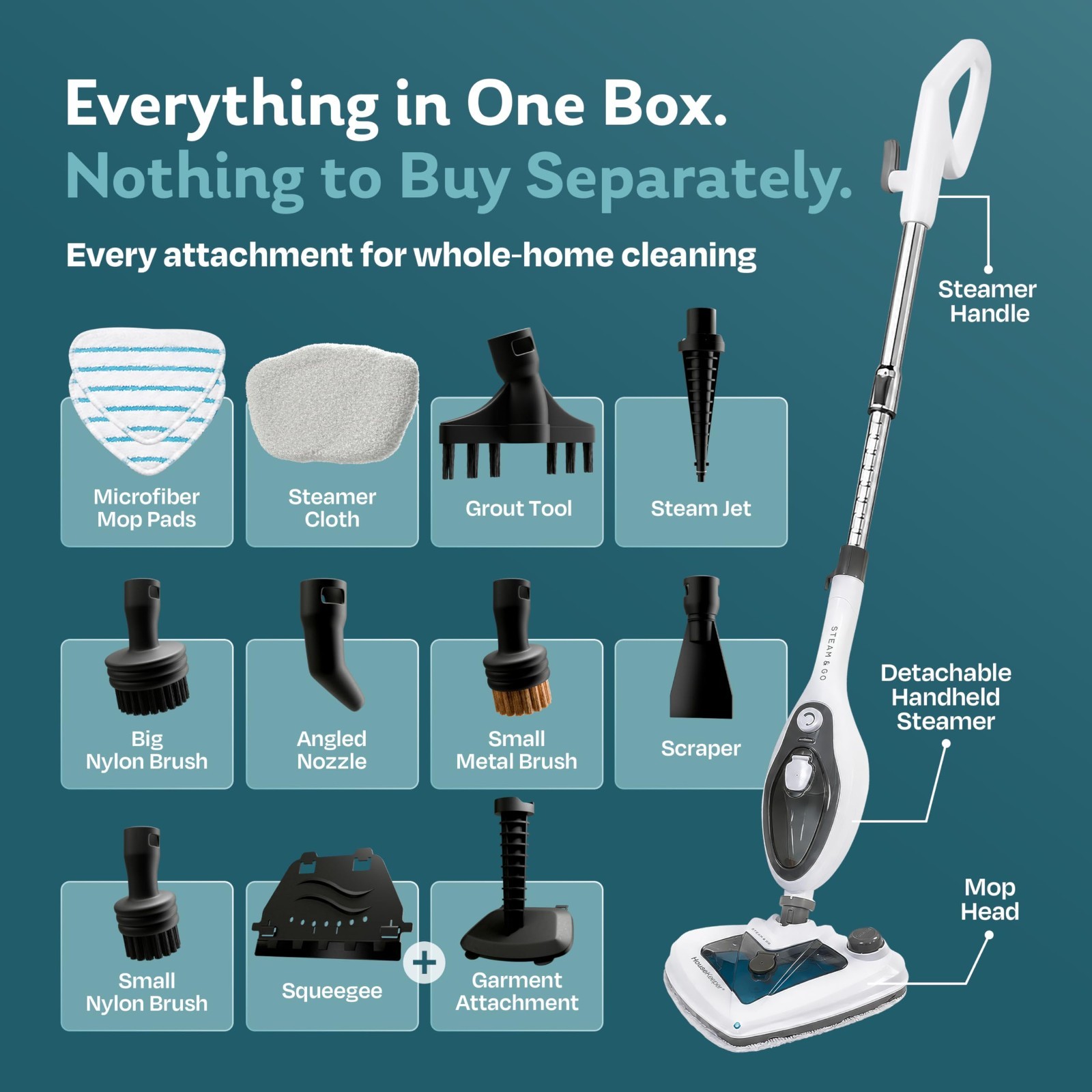 10-in-1 Multi-Surface Steam Mop – Powerful Deep Clean & Sanitizer with Heat