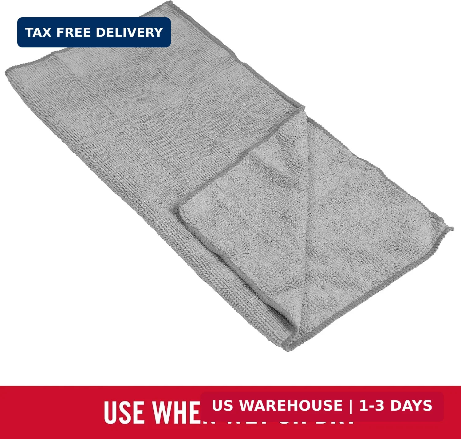 Rubbermaid All Purpose Microfiber Cleaning Cloth Towels, 50 Pack, 12″x12″, Non-S