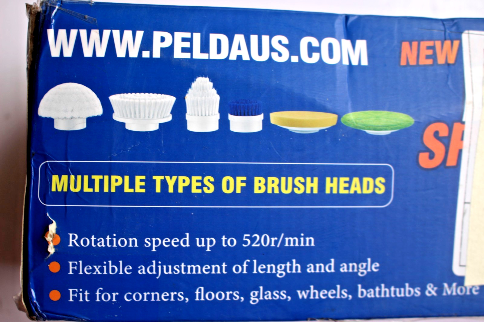 ELECTRIC SPIN SCRUBBER ADJUSTABLE LENGTH AND ANGLE