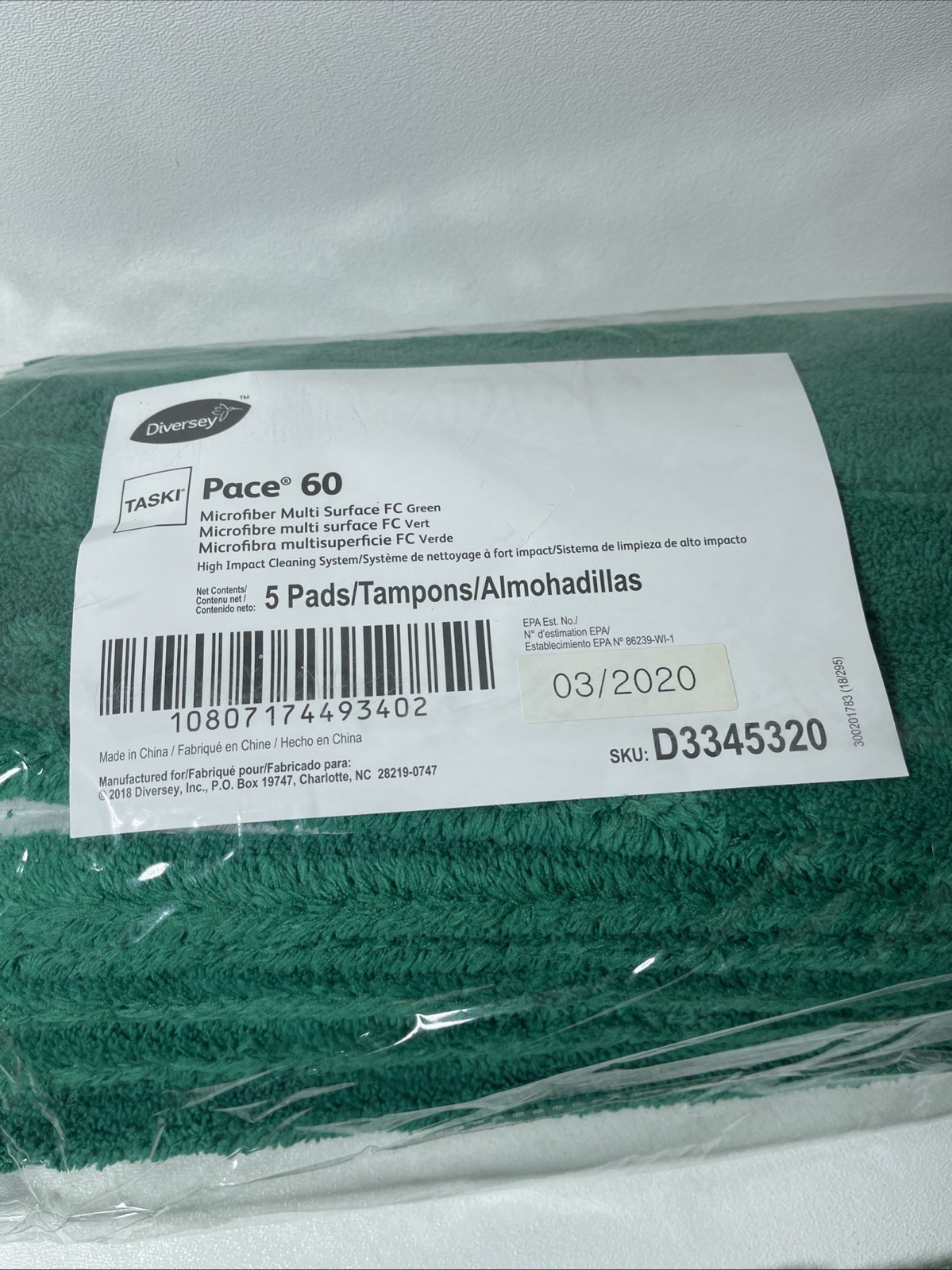 5 Pack Diversey High Quality Microfiber Mop Pads