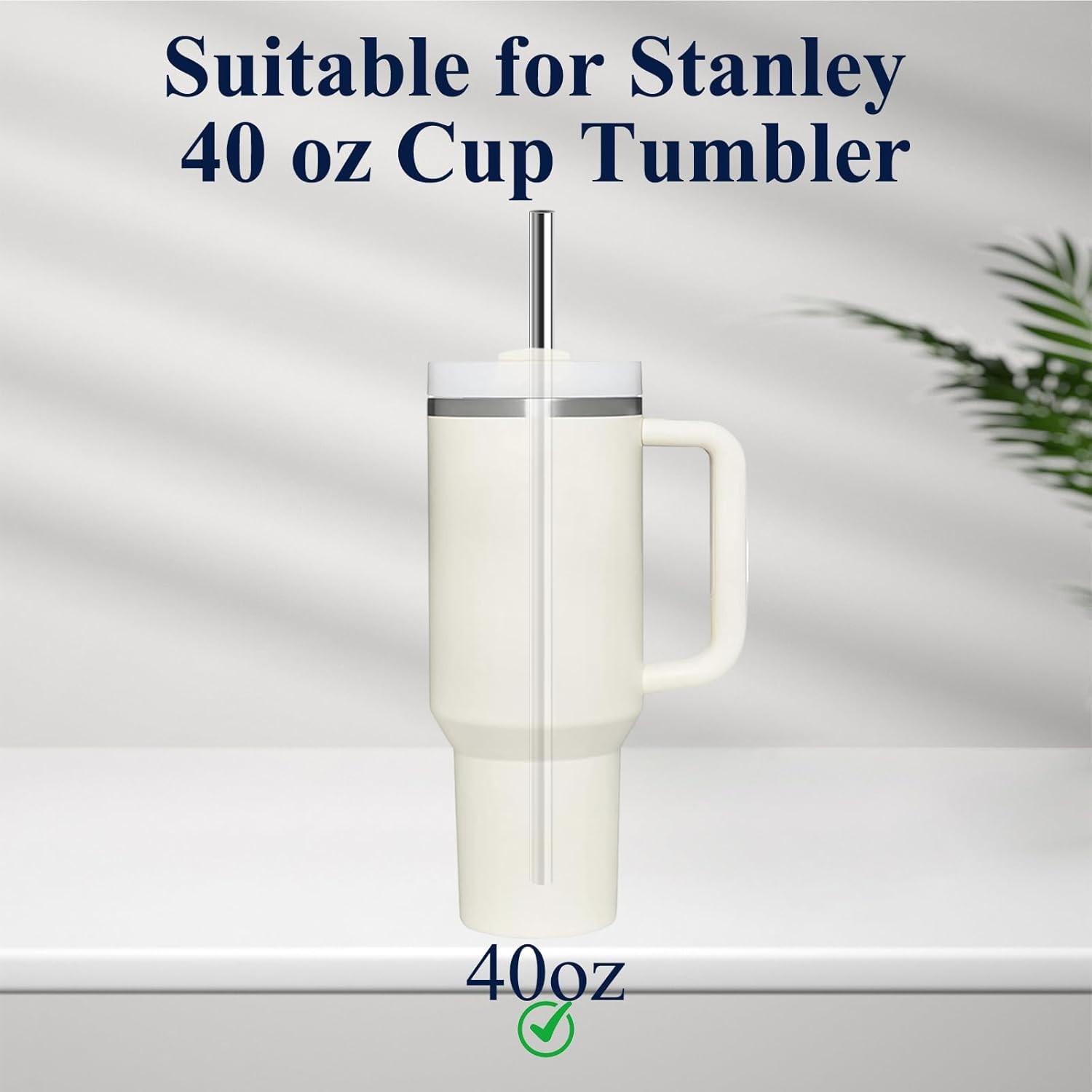 6 Pack Stainless Steel Straw Replacement 40 oz for Stanley Tumbler，3 Straight +3