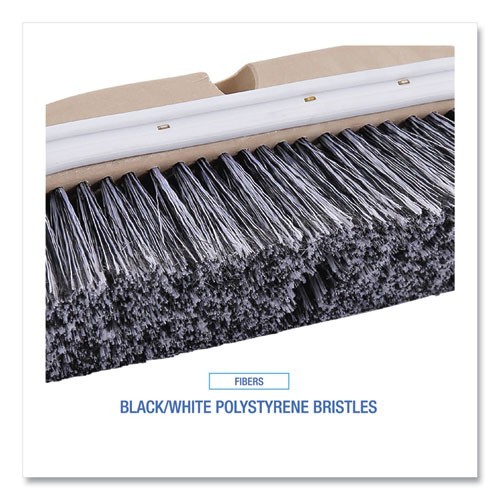 Boardwalk 10″ Brush with Vinyl Bumper, Black/White Polystyrene Bristles
