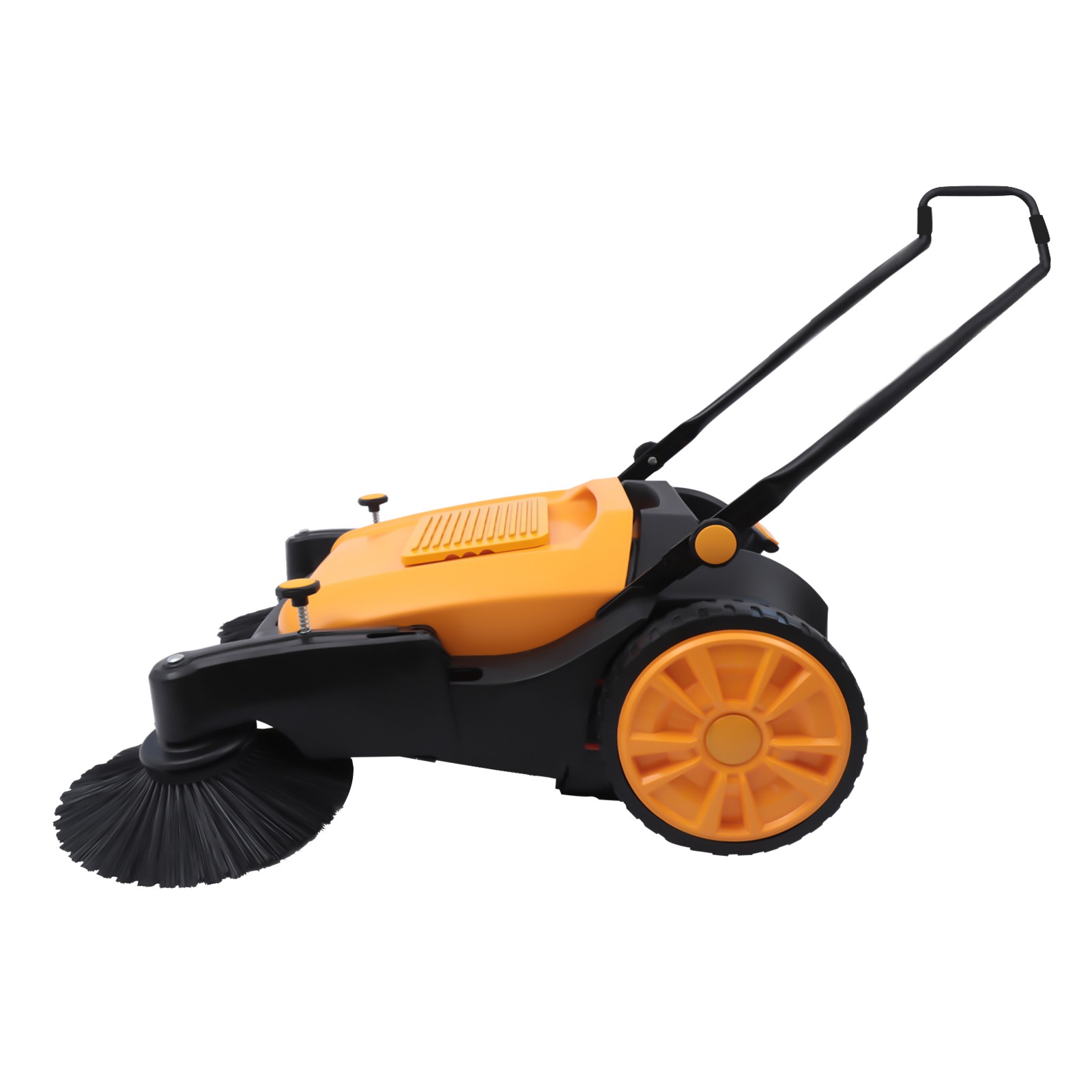 Walk-Behind Pavement Street Sweeping Tool Cleaner Floor 55L 41″Hand Push Sweeper