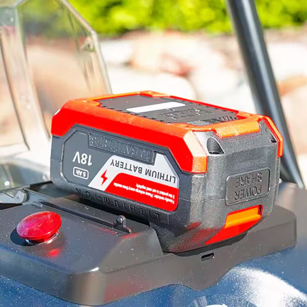 22 In. W Battery Powered Electric Floor Sweeper with Double Brush System, 18V Li