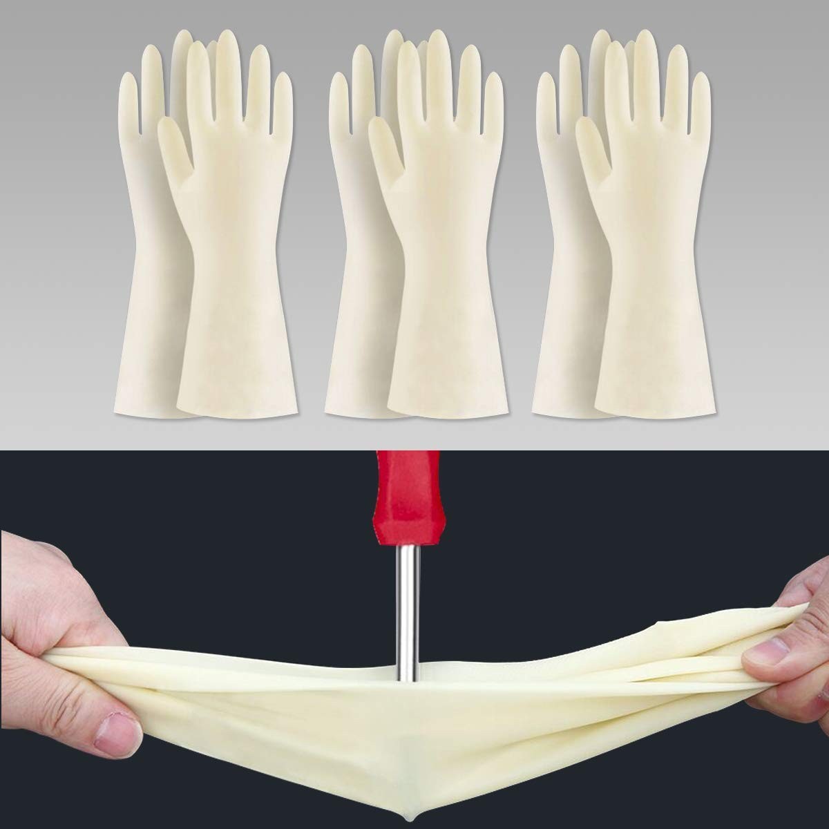 Large Waterproof Nitrile Cleaning Gloves – Durable, Comfortable, 6 Pair Set
