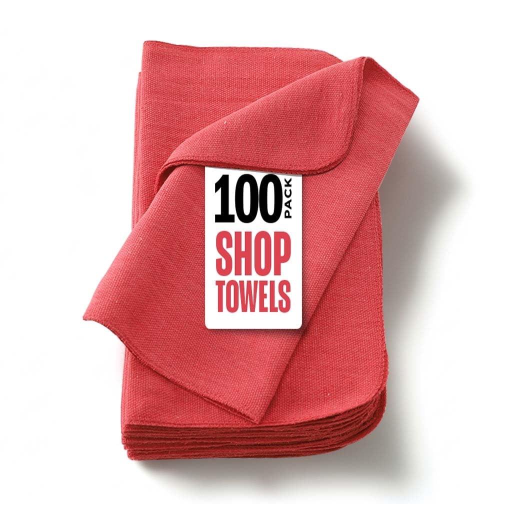 Cotton Shop Towels 12×14 Inch, 100 Pack Soft, Absorbent Reusable Cotton Rags,…