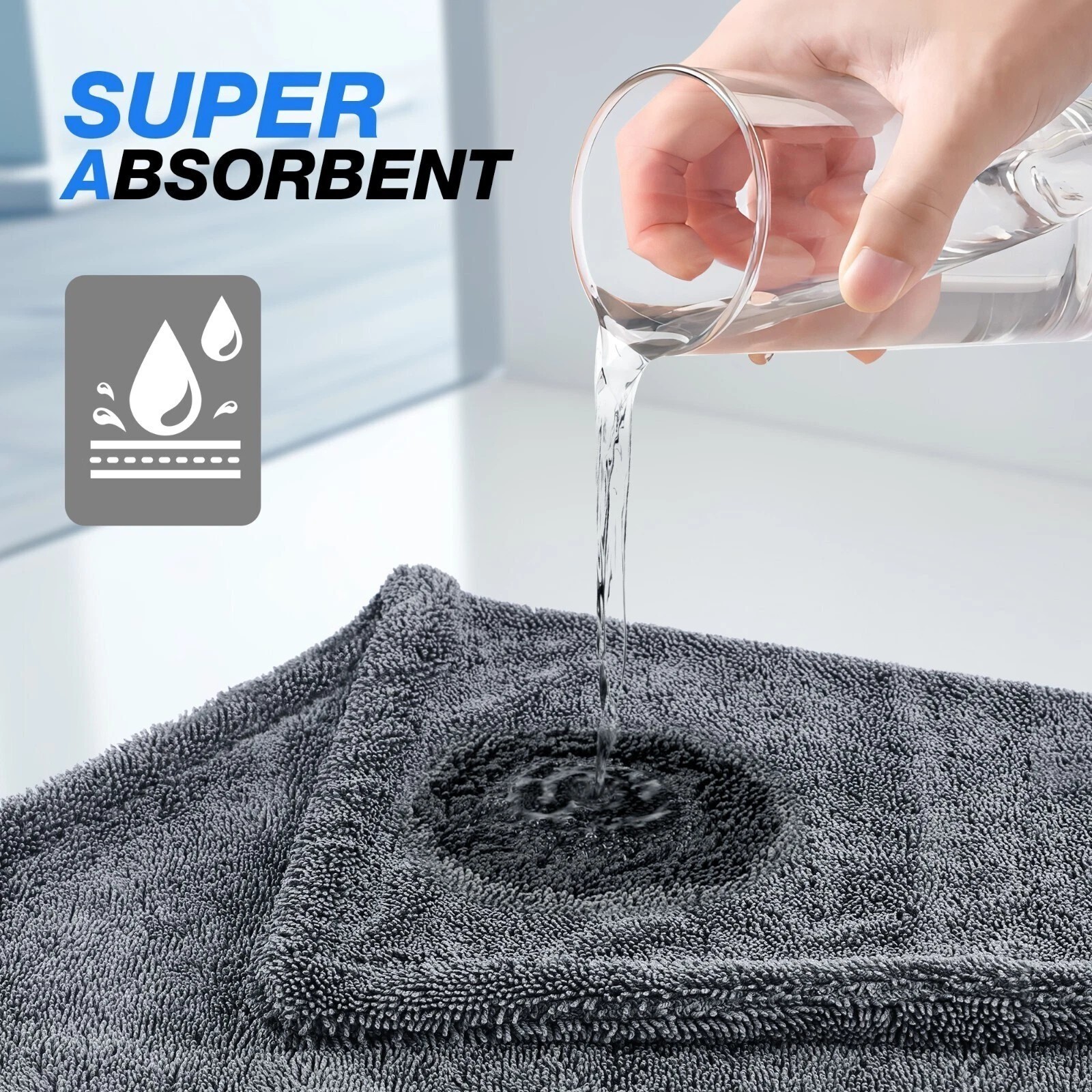 Super Absorbent Microfiber Car Drying Towel Twisted Loop 24” x 36″ 1500GSM