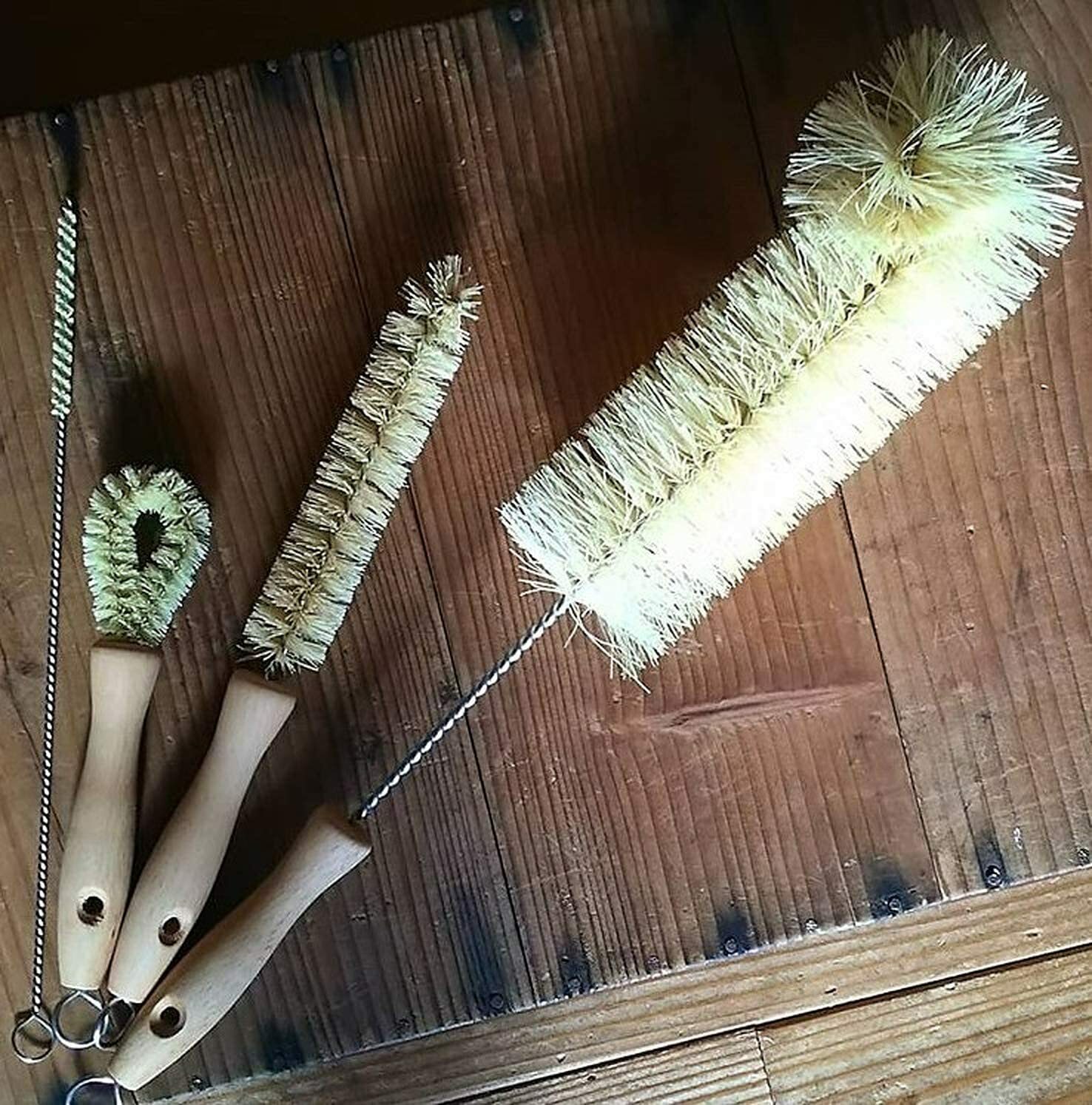 Gaia Guy. Natural Bottle Brush and Straw Set – Bottle Cleaners – Sisal Bristles