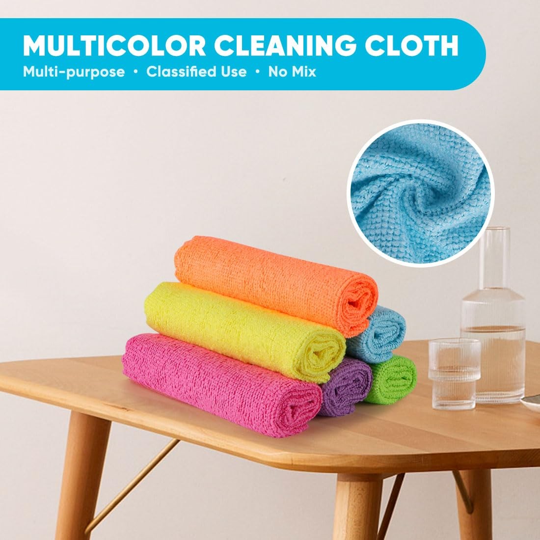 Orighty Microfiber Cleaning Cloths,50 Pack 50 Pack, Multicolor