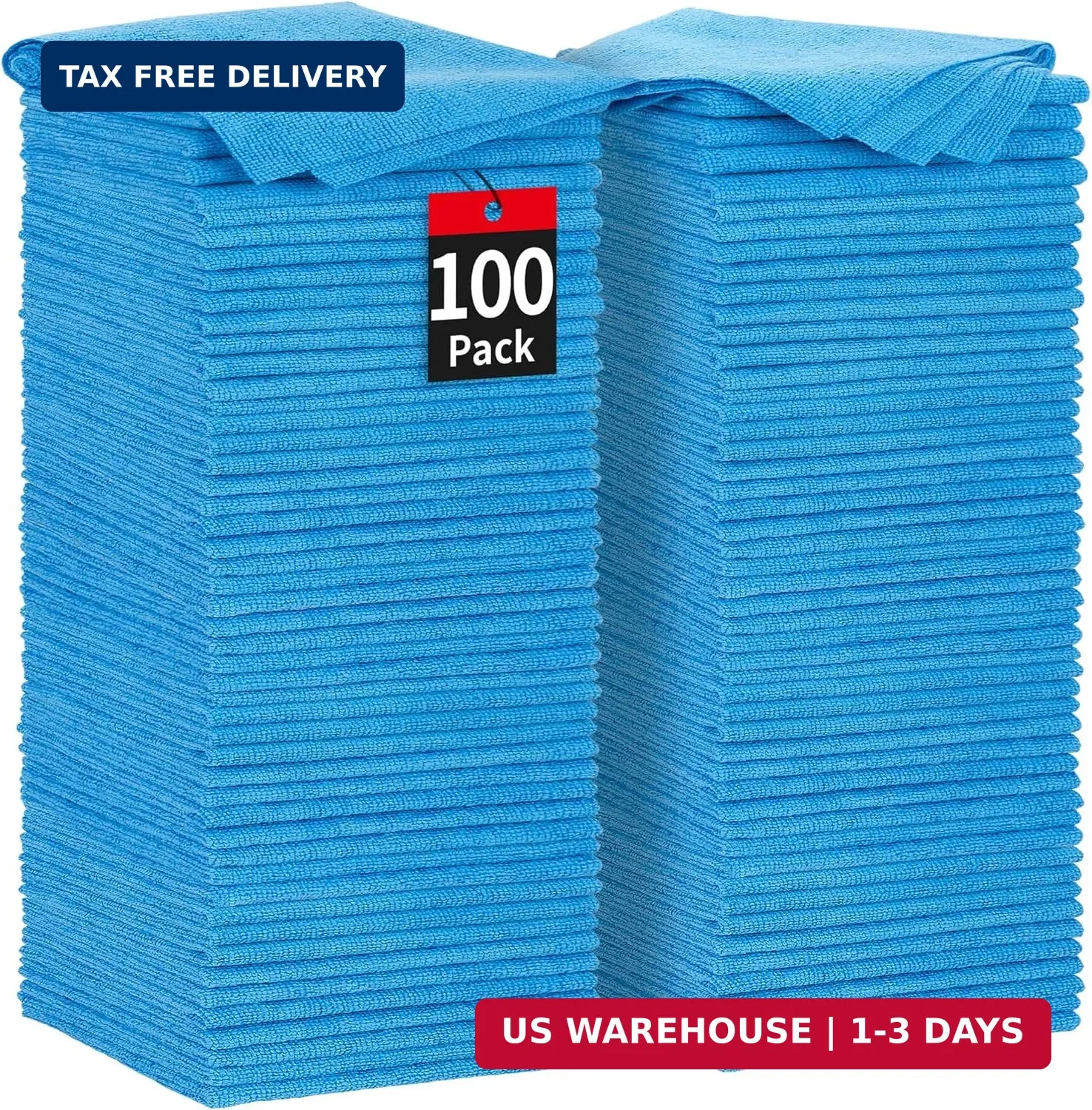 Shop Towels, 100 Pack Microfiber Towels for Cars, Microfiber Cleaning Cloths, Bu