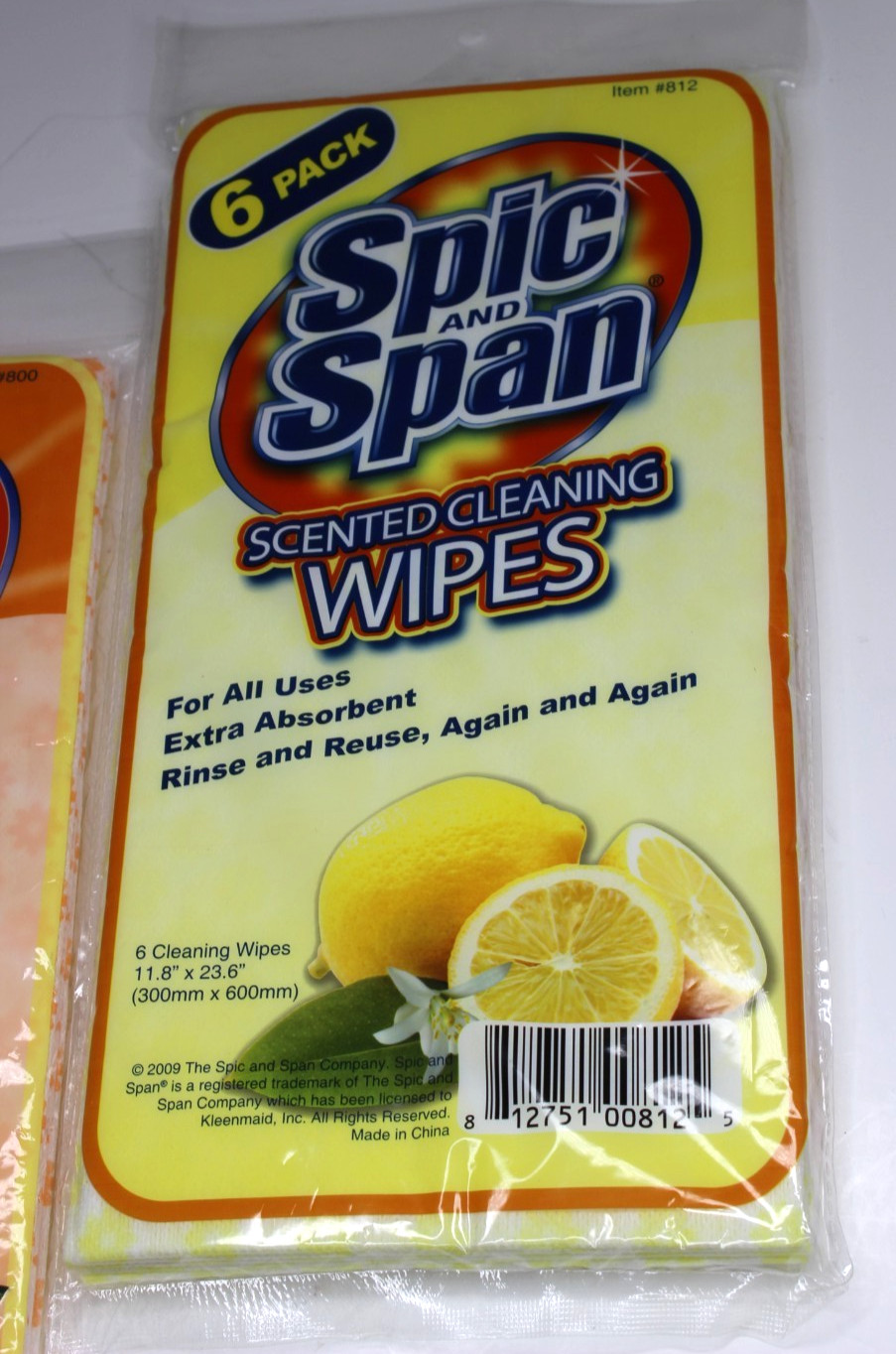 Spic And Span Scented Cleaning Wipes Lot of 3 ( 18 ) Discontinued Lemon Orange