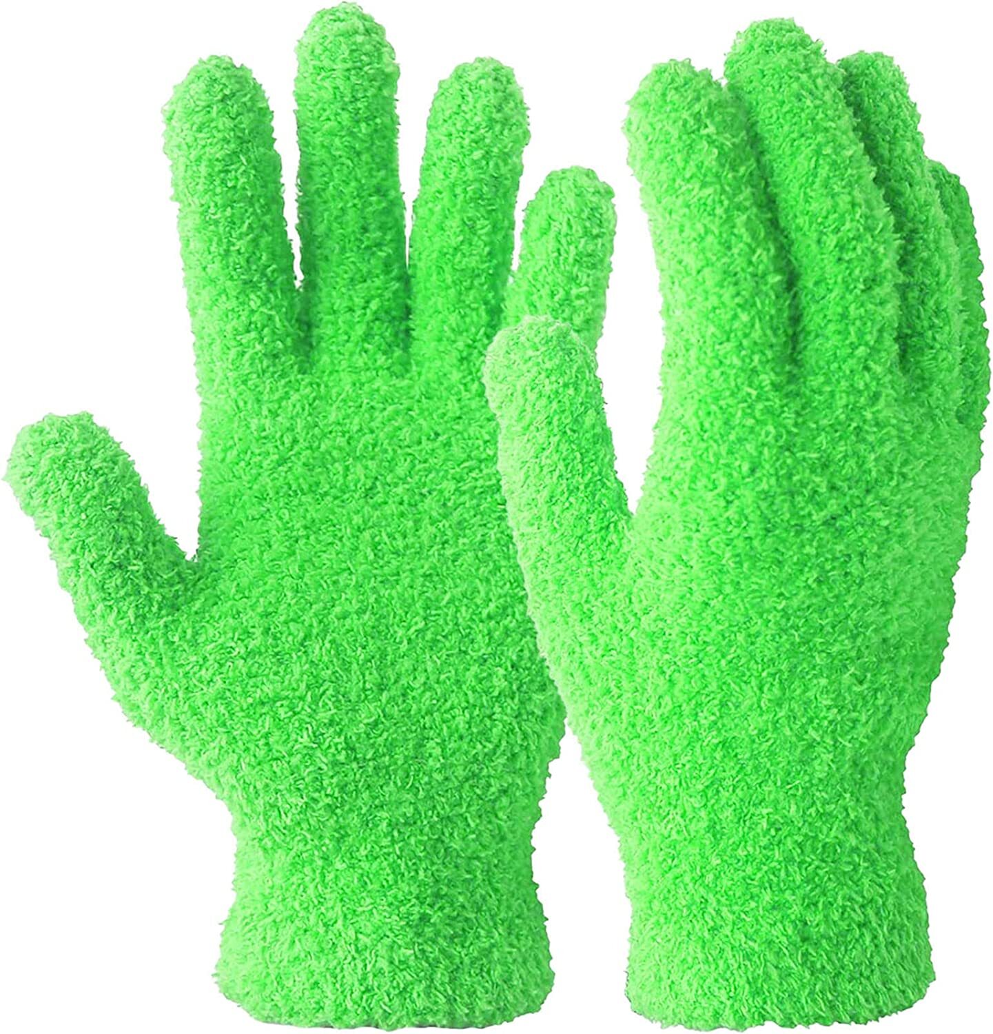 EvridWear Microfiber Dusting Cleaning Gloves Scratch-Free for House Cars 2 sizes