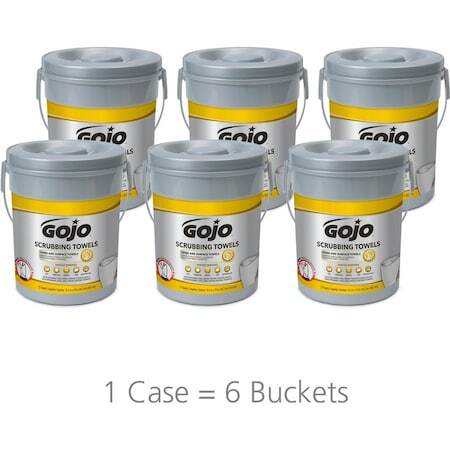 Gojo 6396-06 Hand And Surface Scrubbing Towels In A Bucket, 72 Wipes Per