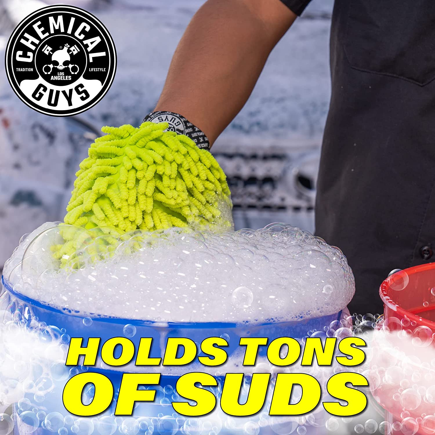 Chemical Guys Chenille Premium Scratch-Free Microfiber Wash Mitt for Car Washing