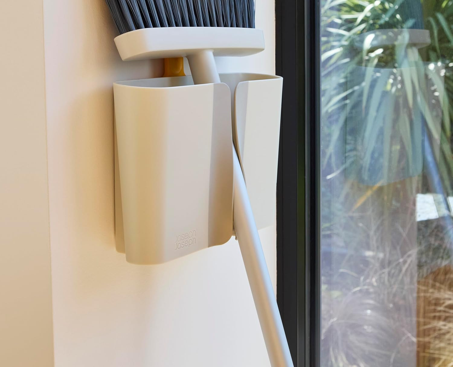 Cleantech Wall-Mounted, Adjustable Long Handle Broom Sweeper with Dust-Shield St