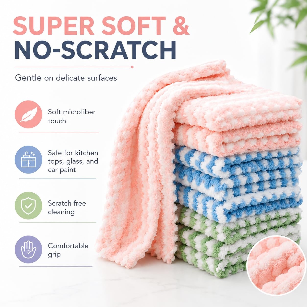 NEOWEMING 10PACK Kitchen Cleaning Cloths, 10 x 10 Inch – 10PCS, Mixcolor