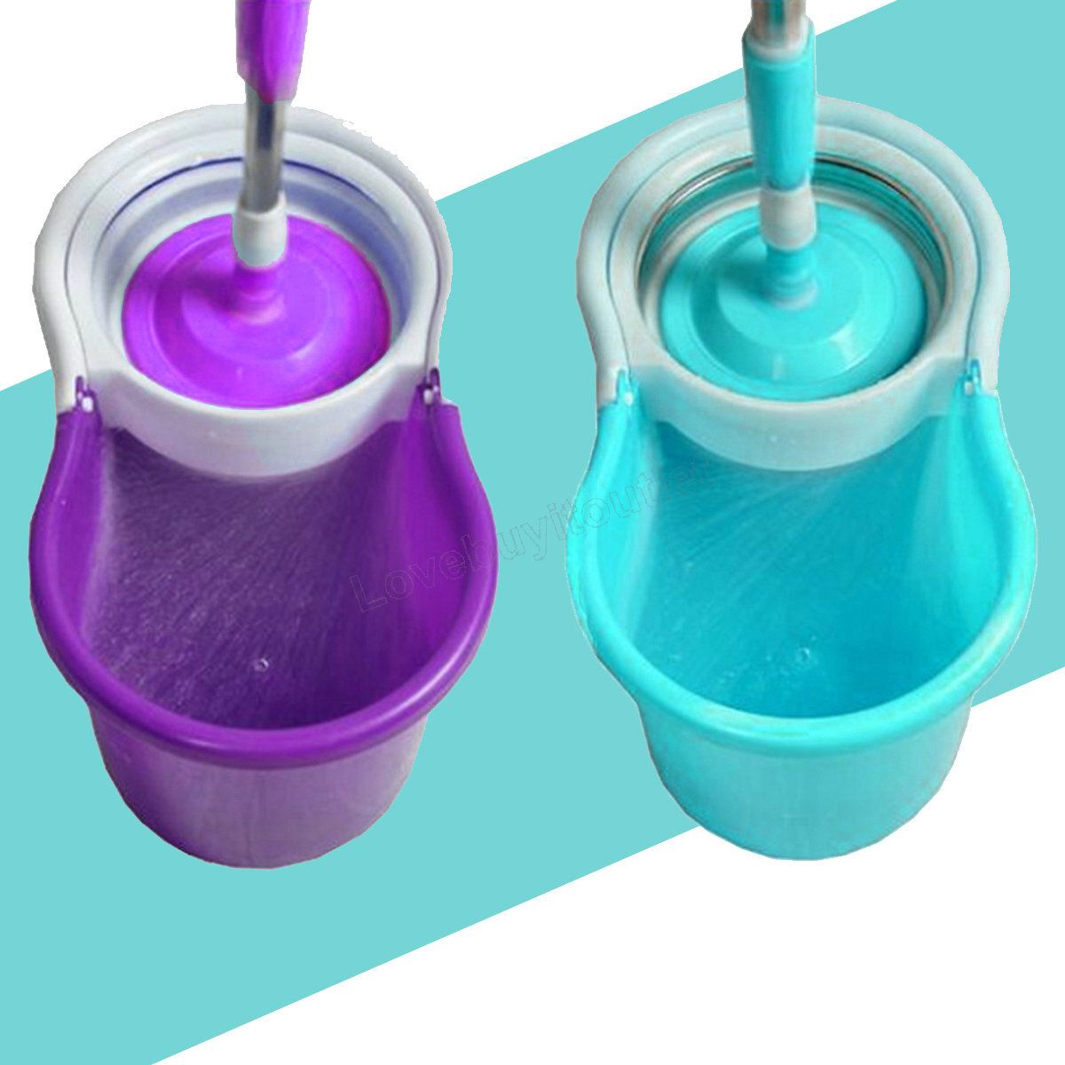 Easy Wring Spin Mop&Bucket System 2 Microfiber Mop Head Blue Green Purple