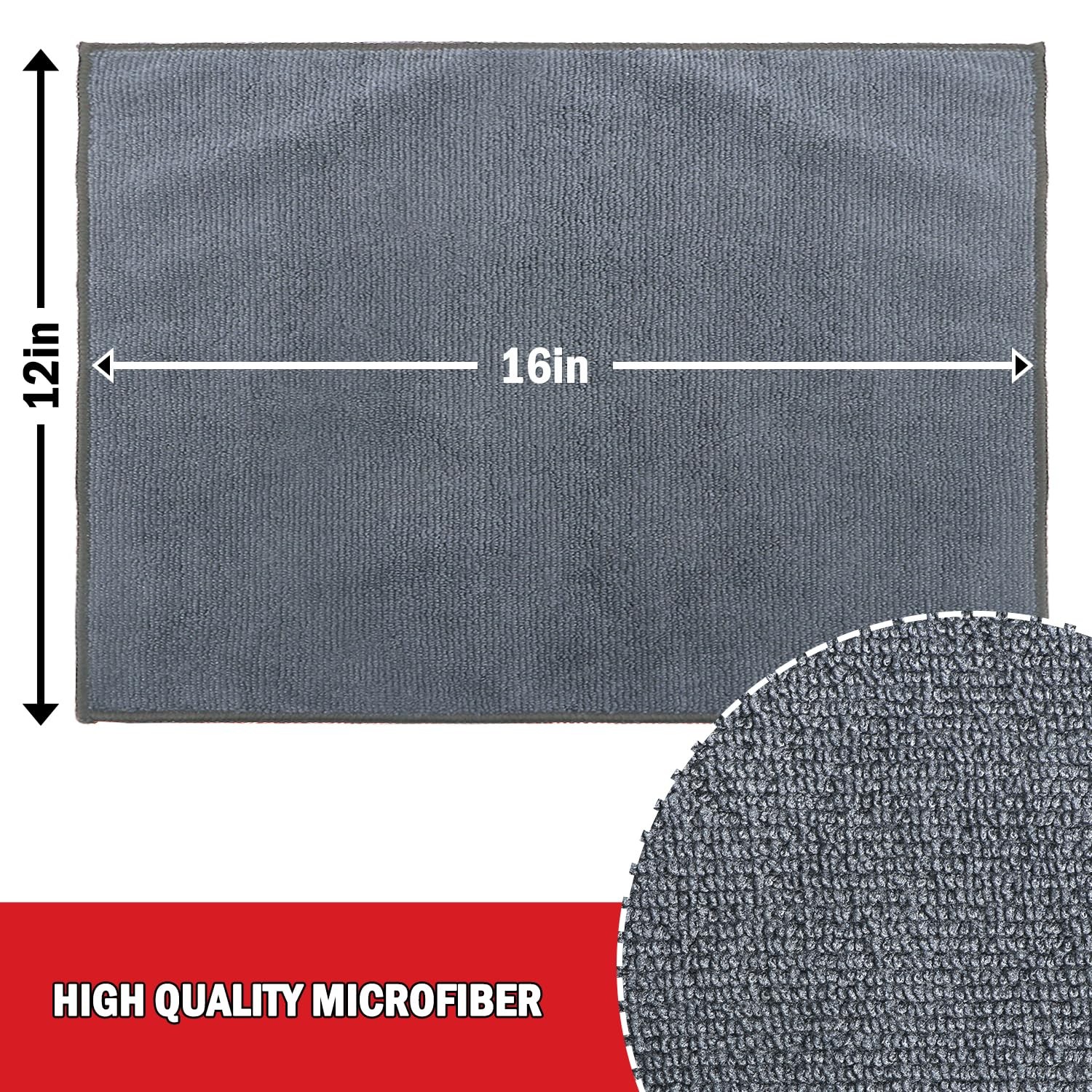 Microfiber Cleaning Cloths 24 Pack Soft Multi Colored 12inx16in Absorbent
