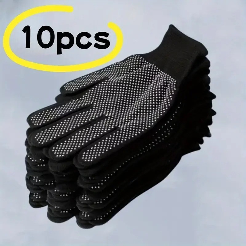 10PCS Nylon Work Gloves Breathable Non Slip Safety Gloves for Gardening Sports