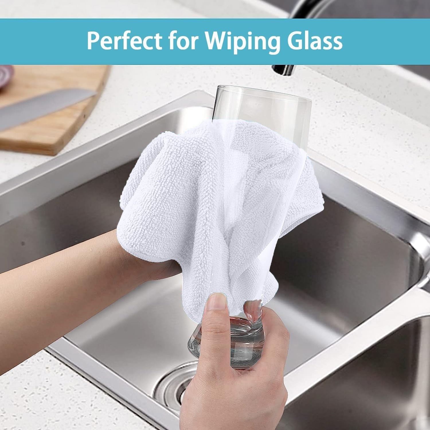 5-Pack White Microfiber Cleaning Cloths – Ultra Absorbent & Lint-Free Towels