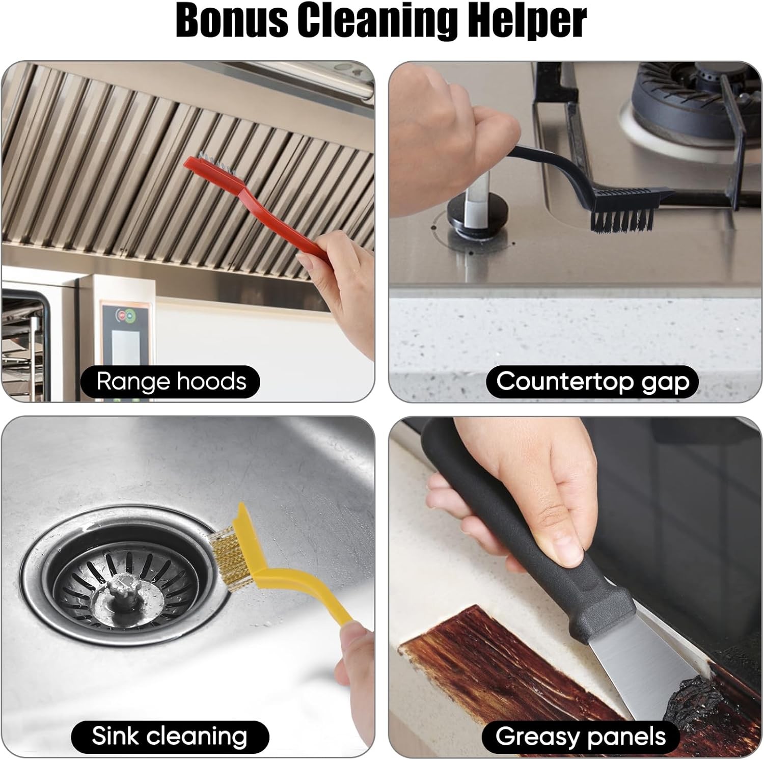 Crevice Cleaning Brush,8 Pcs Cleaning Supplies,Hard Bristle Crevice