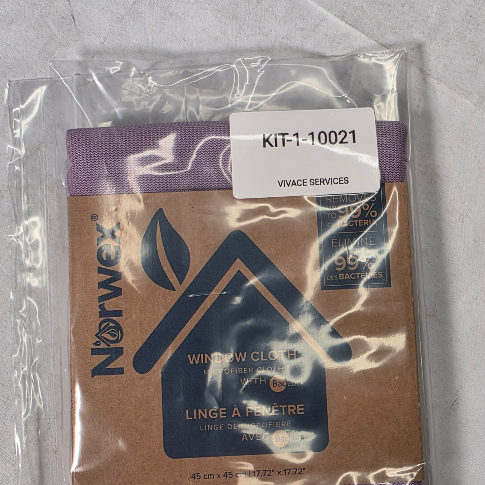 Norwex Window Cloth Purple NWT Microfiber BacLock Polishing Cleaning Cloth
