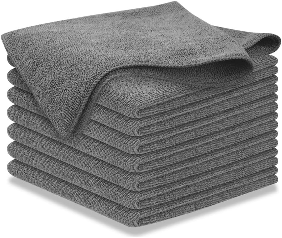 8-Pack Ultra Absorbent Microfiber Cleaning Cloths – 12.5″ for Streak-Free Shine