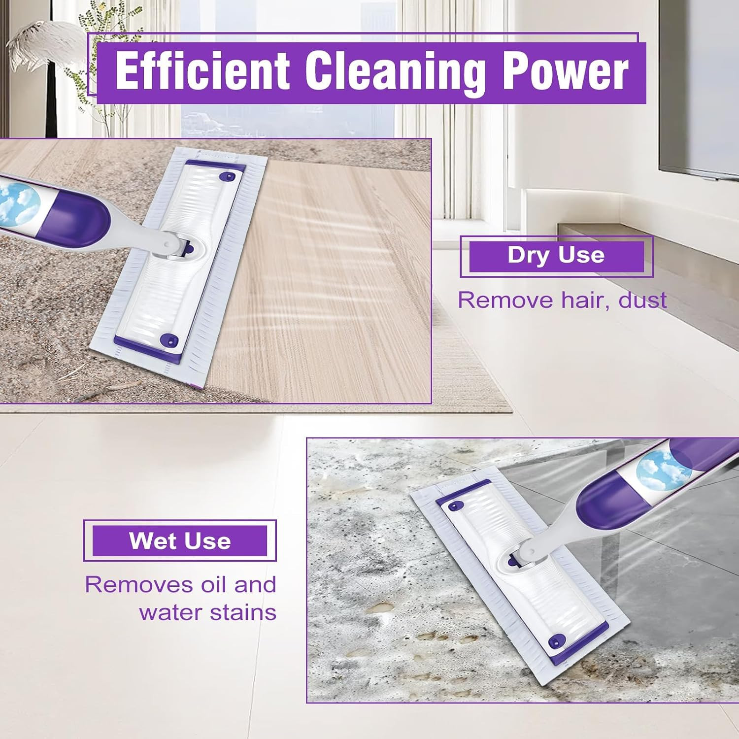 50 Count Disposable Power Mop Pads for Swiffer Powermop, Unscented Power Mop