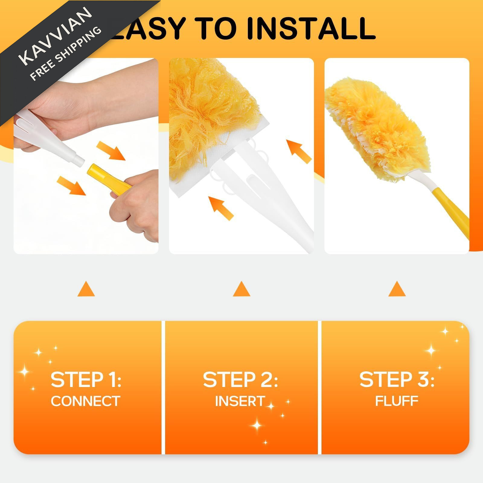 SetSail 30 Count Duster Refills for Swiffer with 1 Handle Orange