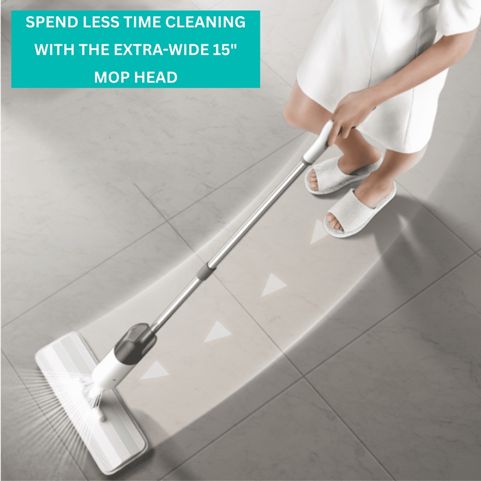 50$ True & Tidy Spray Mop with 15 Inch 360 Swivel Mop Head Refillable Cleaner