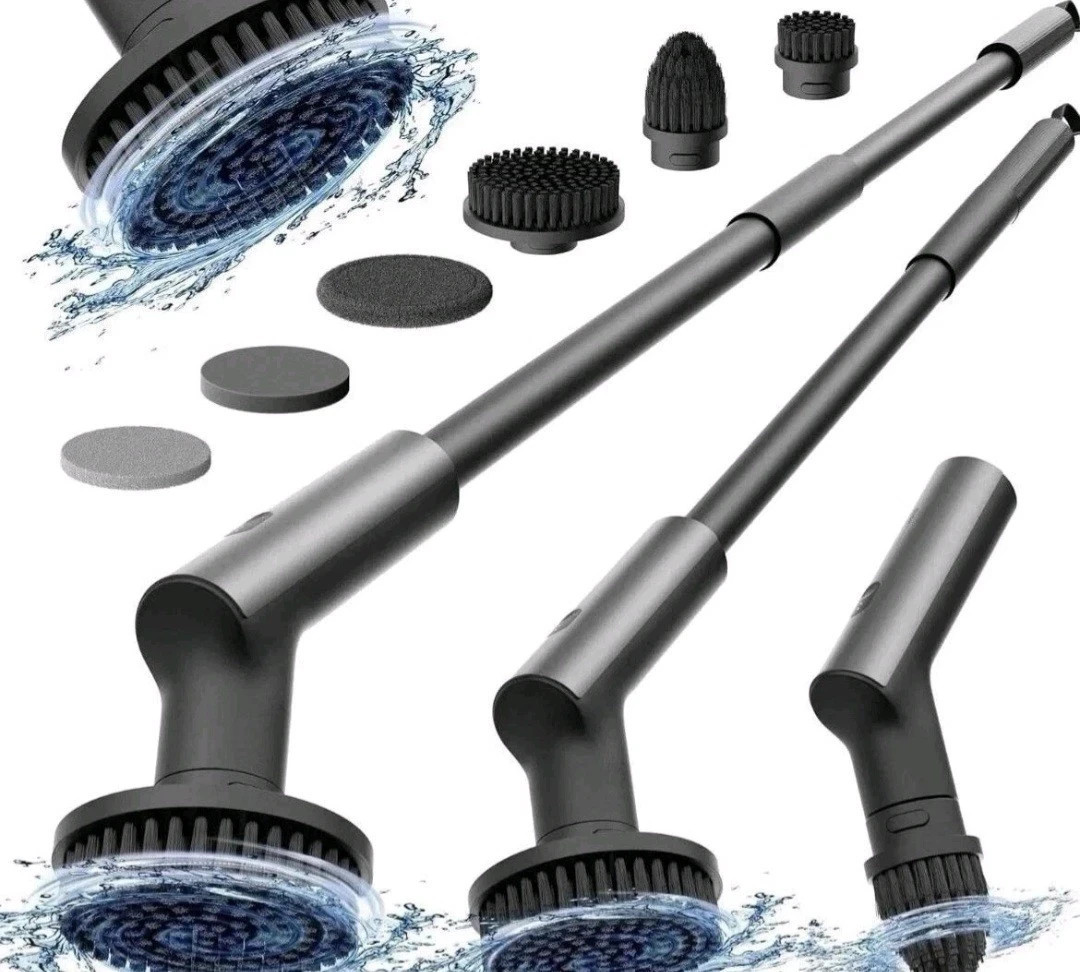 HOTO Cordless Spin Scrubber: 2.5 N·M torque six brush heads IPX7 rated 1848324