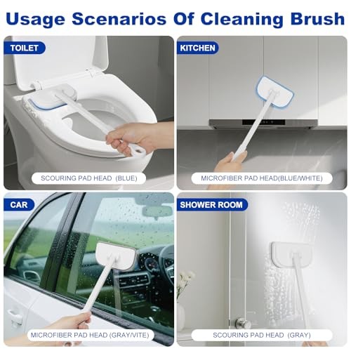 Scrub Brush for Shower,4-in-1 Cleaning Brushes with 4 Different Function