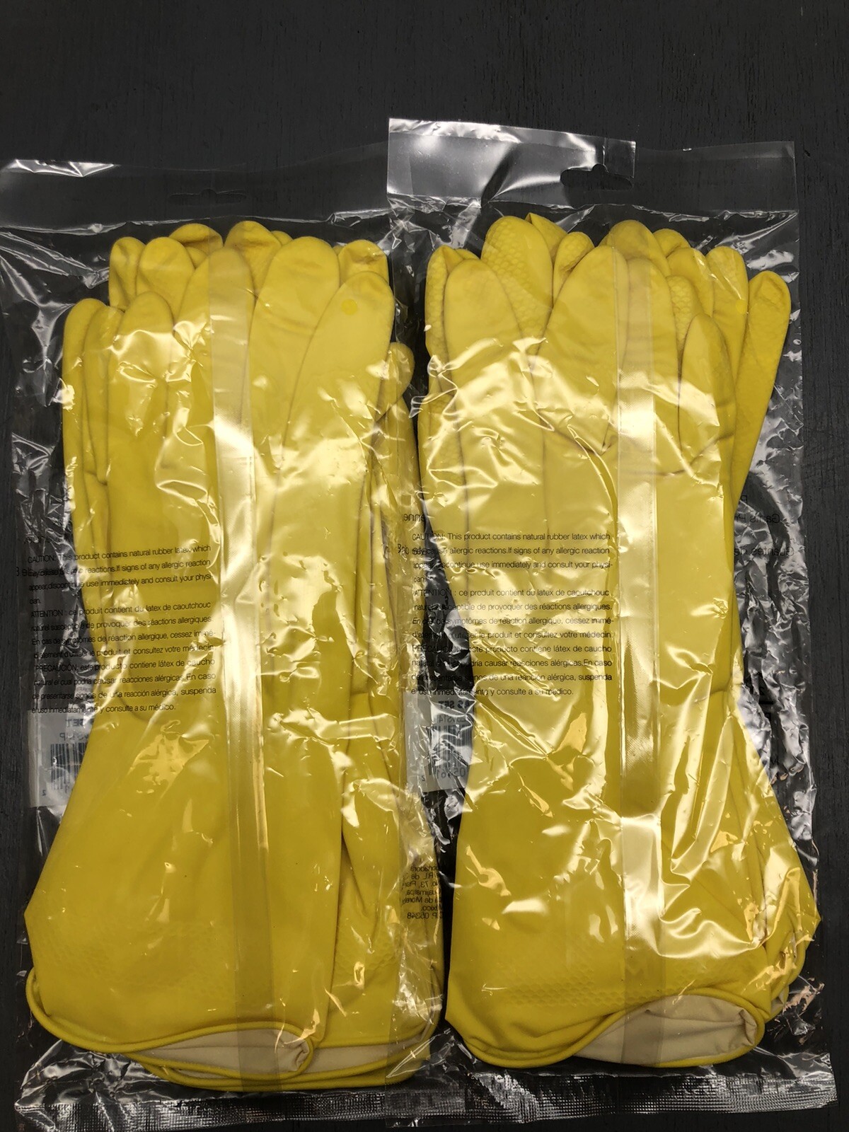 2-3Pks Amazon Basics Professional Reusable Rubber Gloves Med Yellow (6 pair) E6D