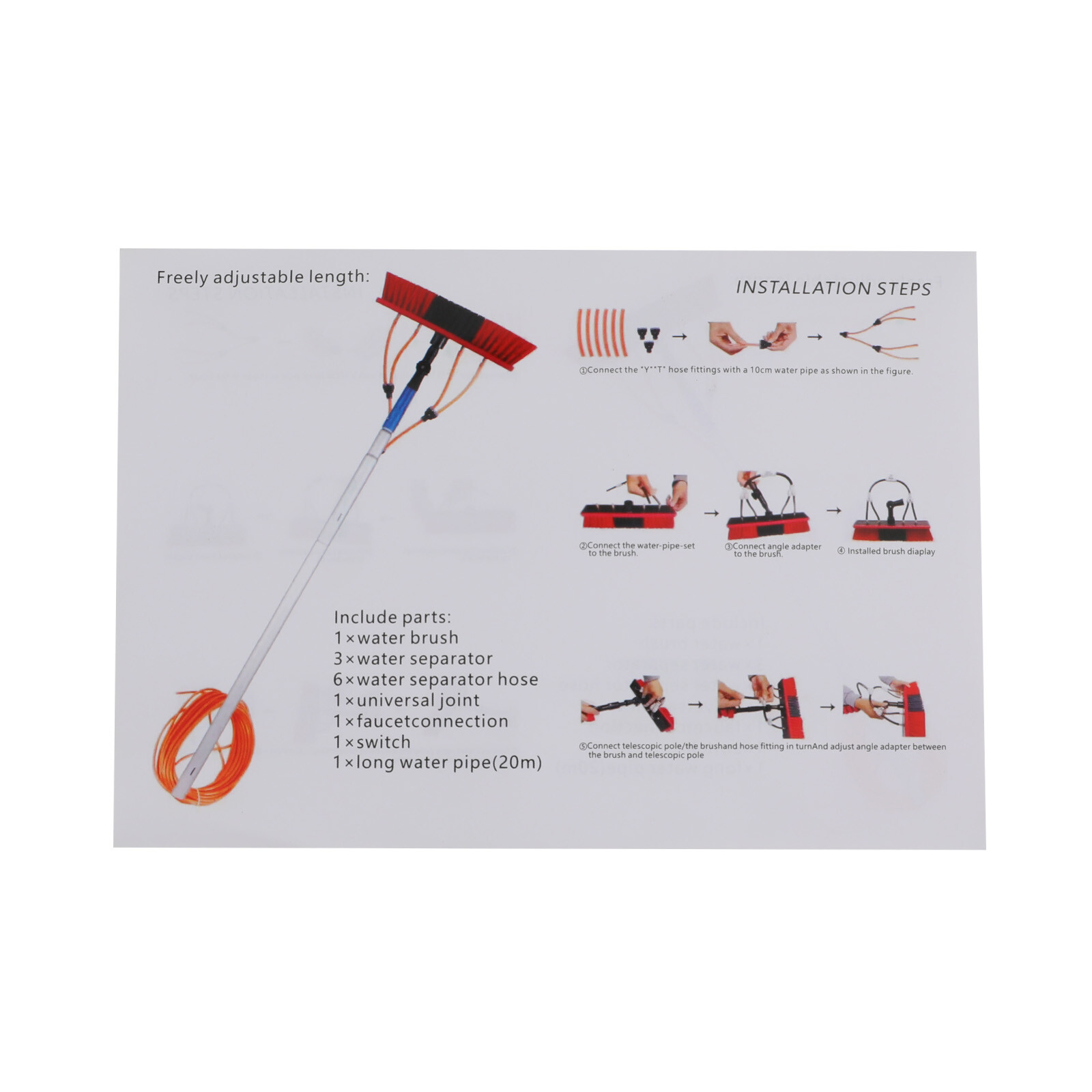 Cleaning Brush Kit for Solar Panel Window Cleaning Equipment Window Clean Tool
