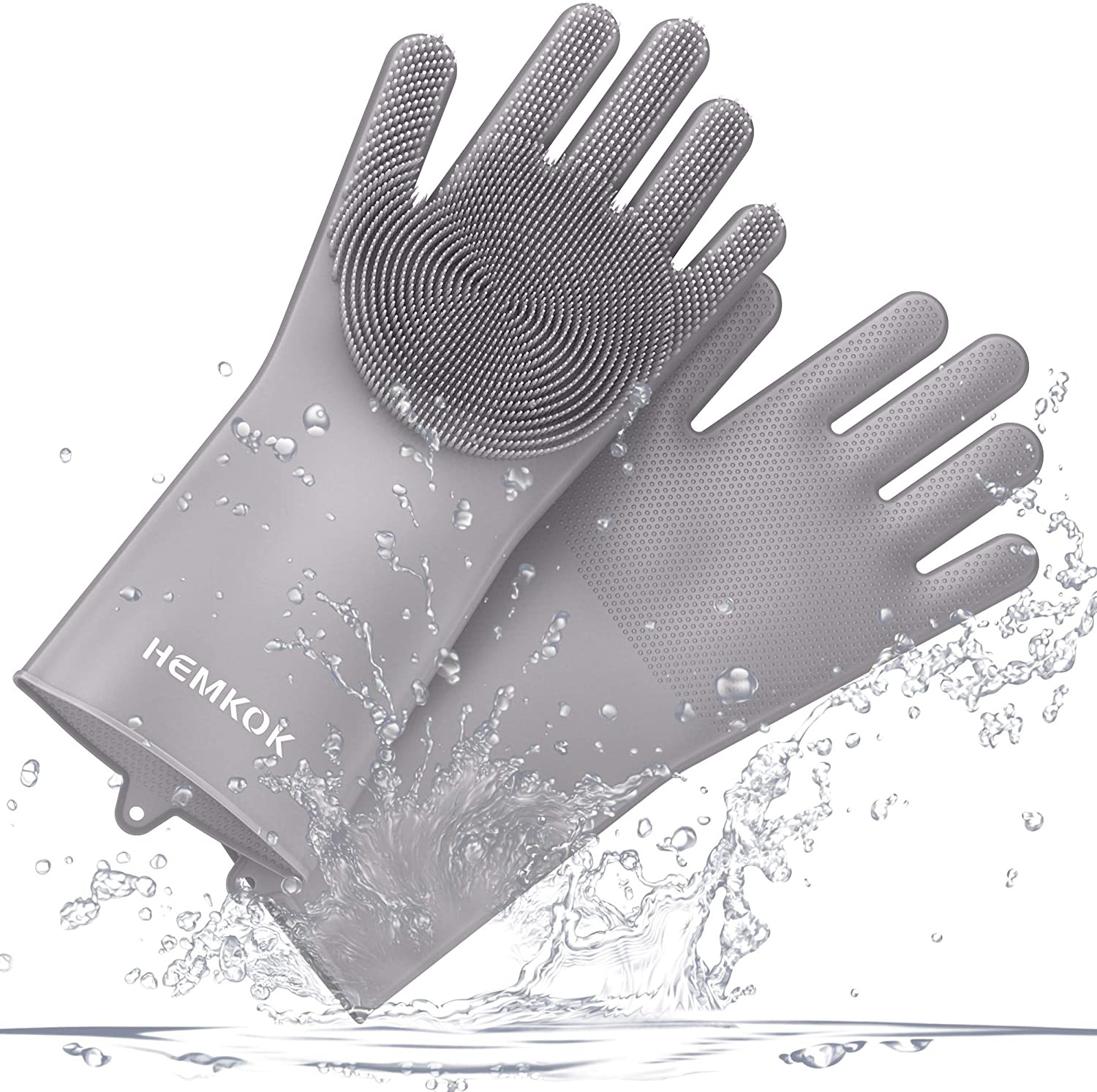 1 pair Silicone Dishwashing Multipurpose House Cleaning Gloves W/Scrubber