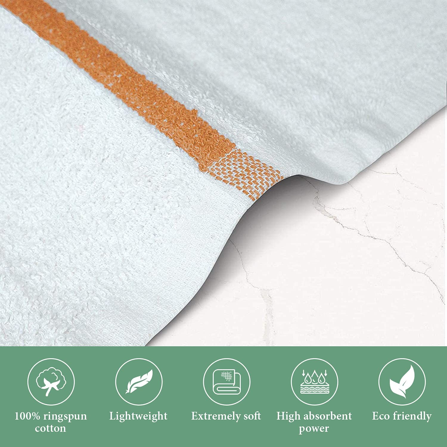 Bar Mop Gold Stripe 10lbs 16×19 Pack of 60 100% Cotton Double Stitched Route …