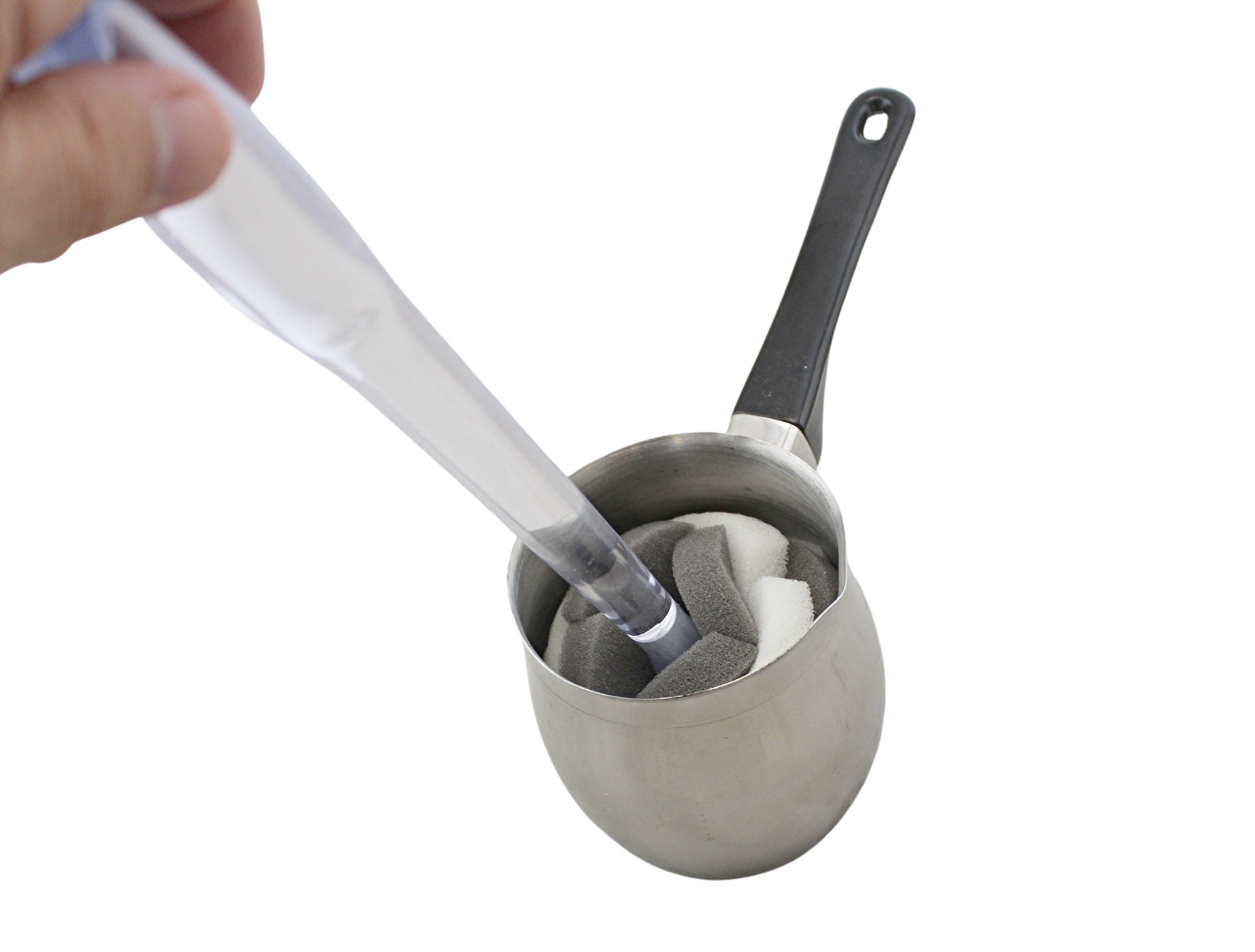 Soft Touch Kitchen Multi-Purpose Sponge Puff Dish Brush 11.5″ with Clear Handle