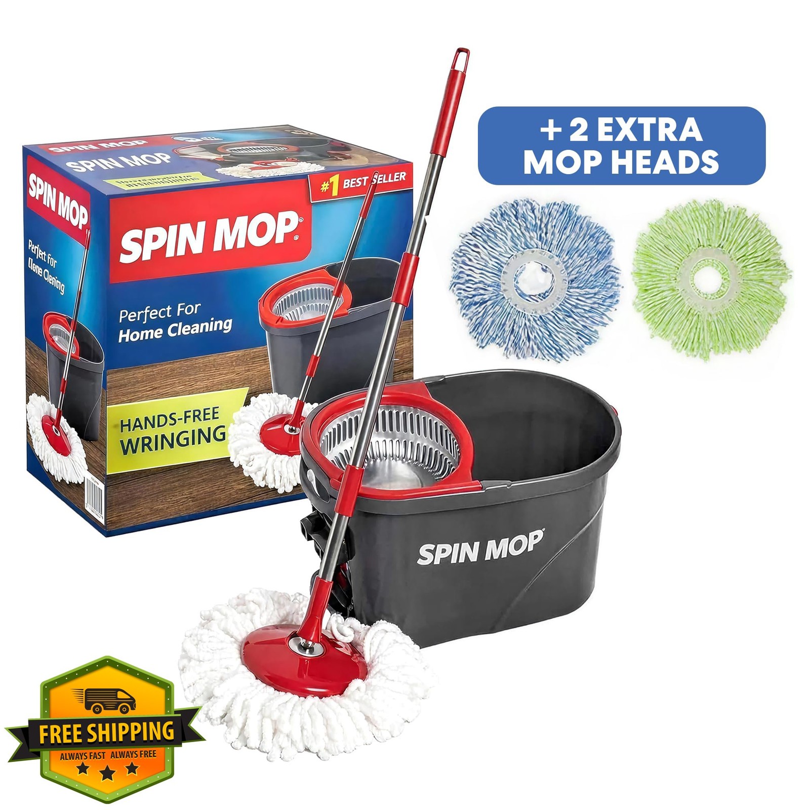 SIMPLI-MAGIC Spin Mop Red/Black