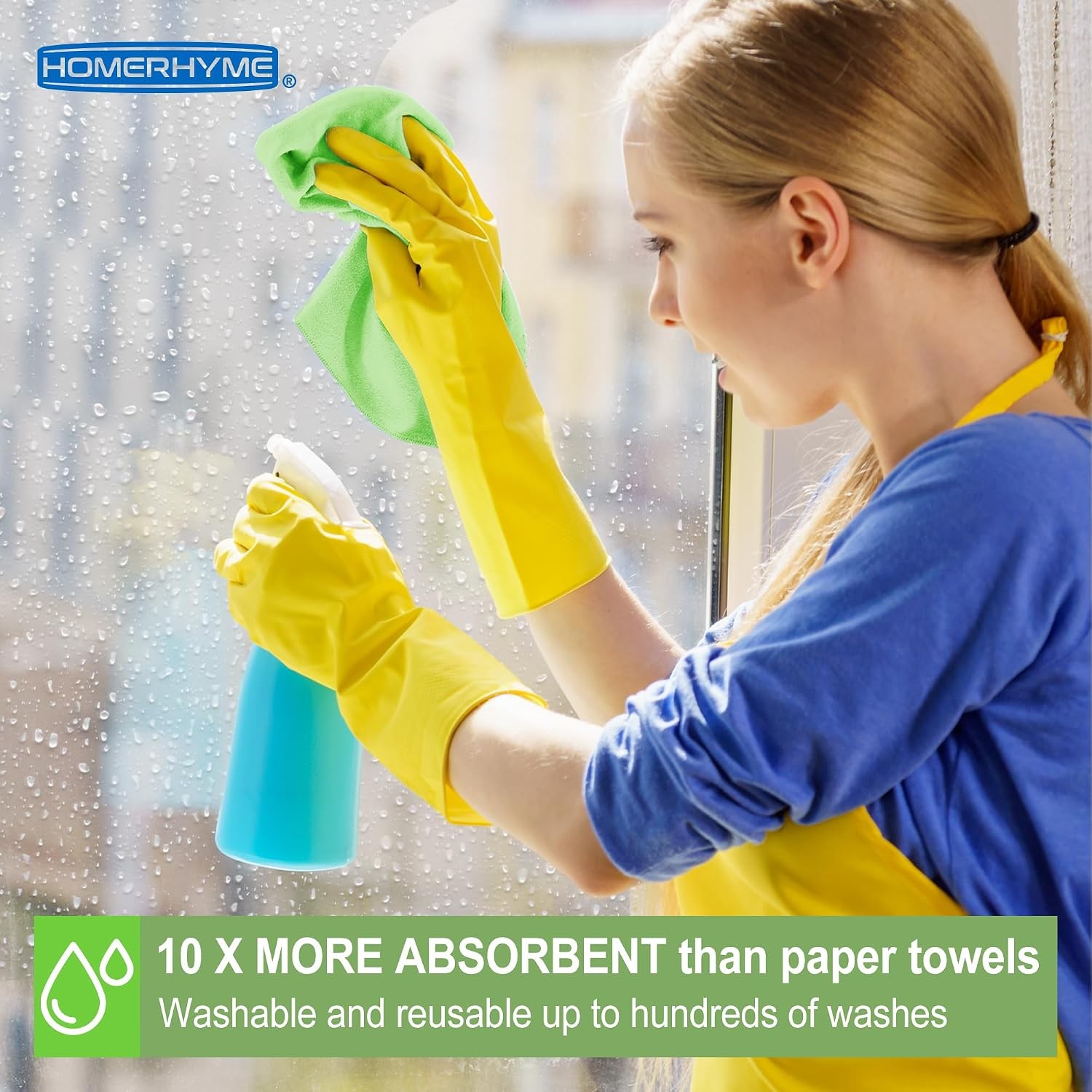 Microfiber Cleaning Cloth, 12 Pack Green Cleaning Rags,12″ X 11″ Lint Dish