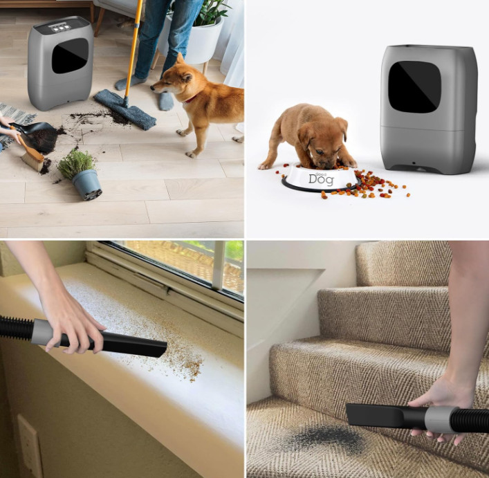 Aspirador Recogedor Automático 20KPa 1500W para Mascotas, Cocina y Salón