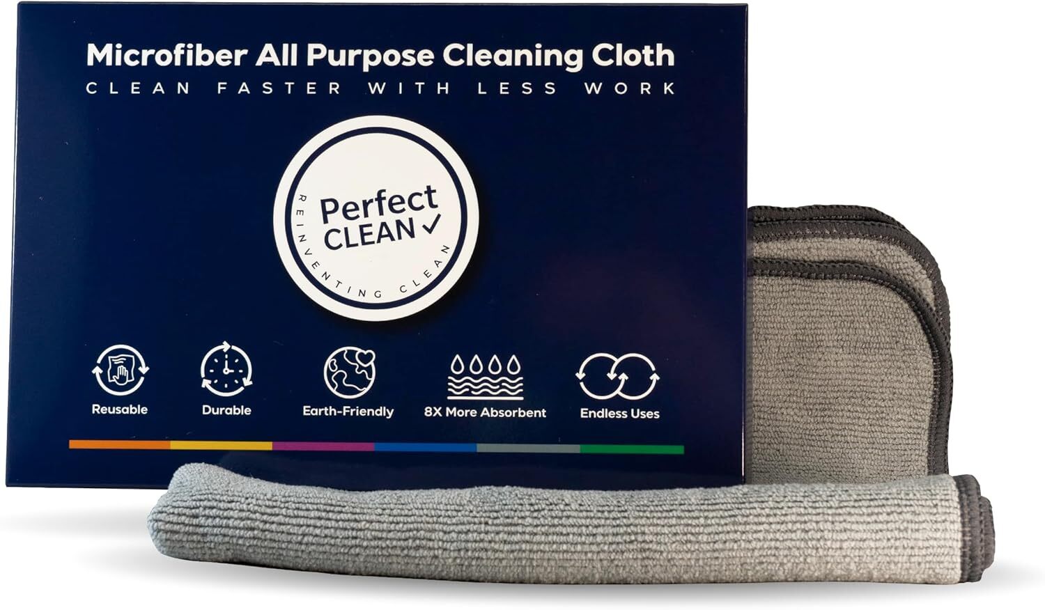 PerfectClean Microfiber Cleaning Cloth, Absorbent Cleaning Towels, 12”x12”
