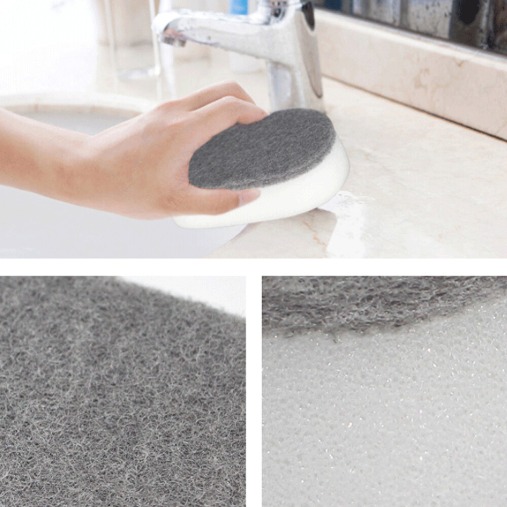 12Pcs Cleaning Loofah Sponge Strong Water Absorption Grey and White Complex