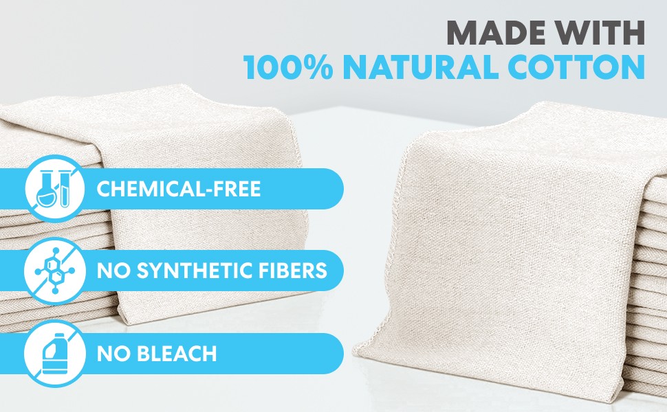 Simpli-Magic Cotton Shop Towels 14″x12″ (100 Pack) – Reusable Cleaning Shop Rags