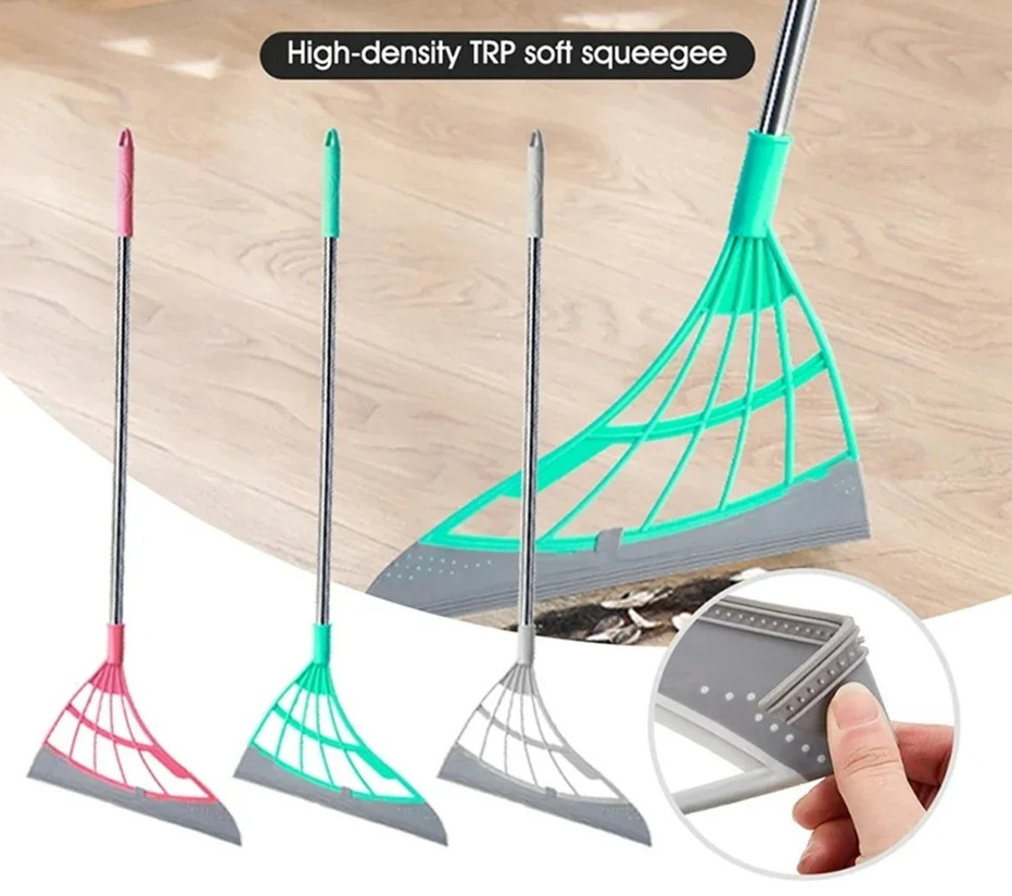 Silicone Scraper Broom Magic Wiper – Floor Mop & Glass Cleaner for Bathroom
