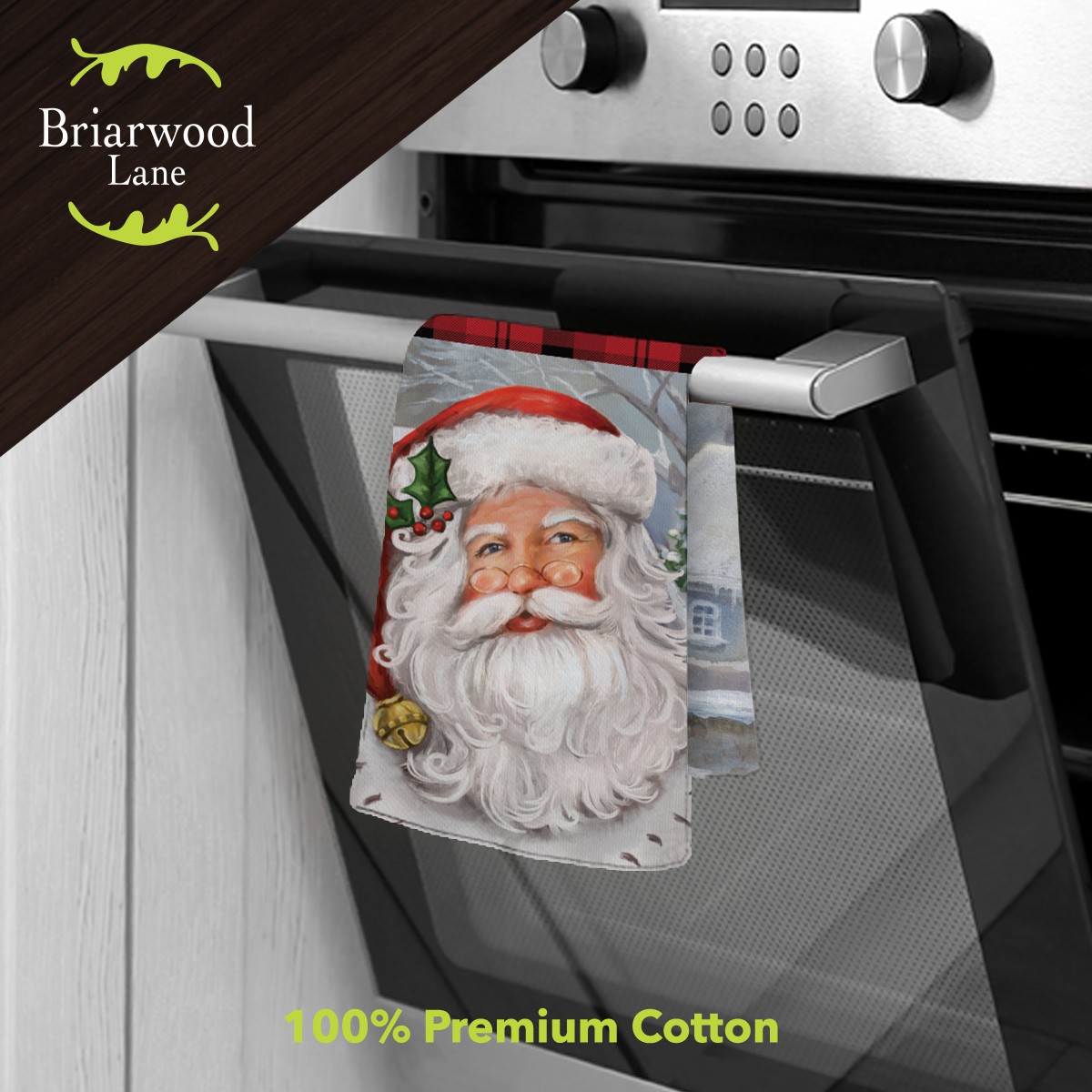 Briarwood Lane Checkered Santa Cotton Hand Towel