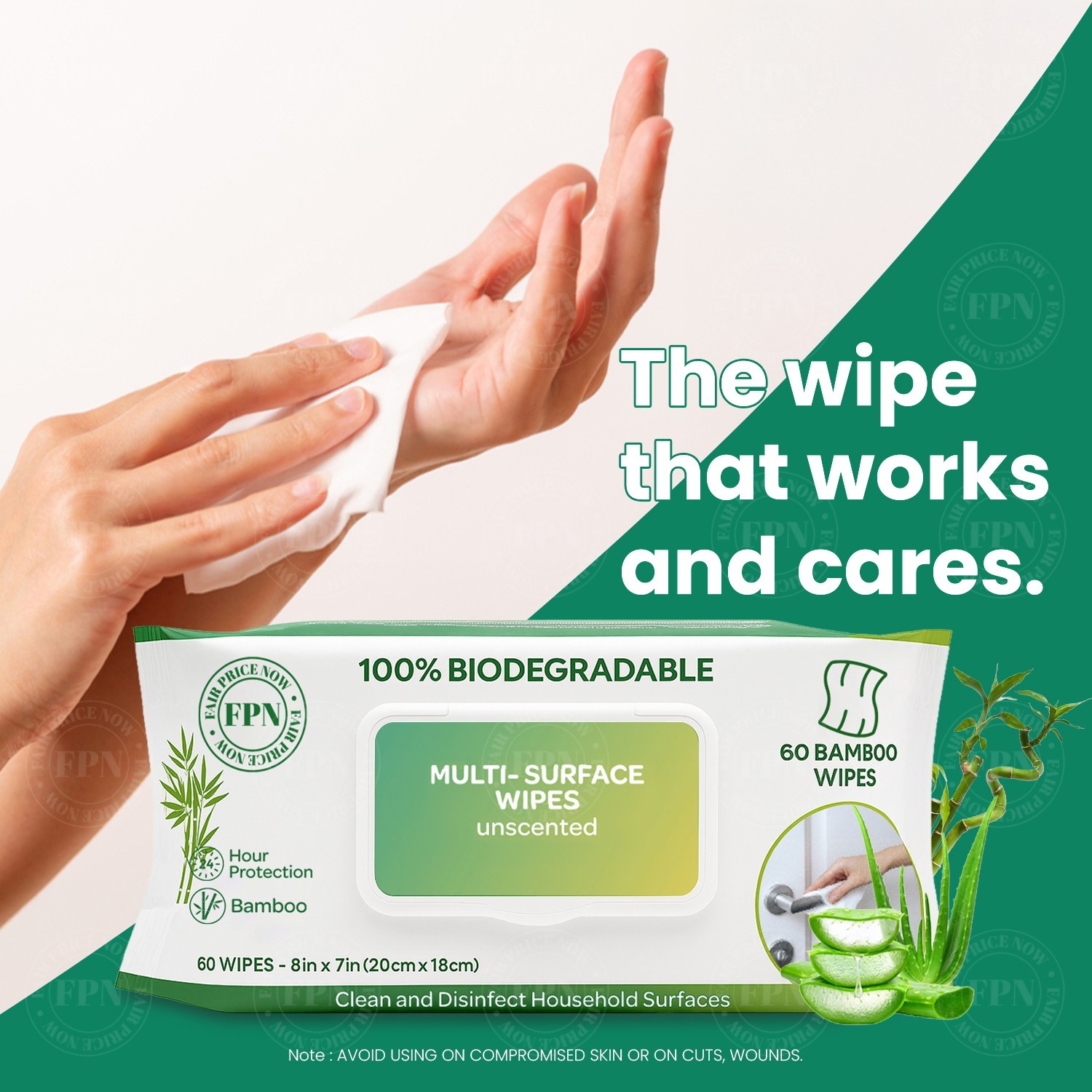 Multi-Surface Cleaning Wipes Bulk Unscented Large Wet Wipes 4 Pack 240 CT