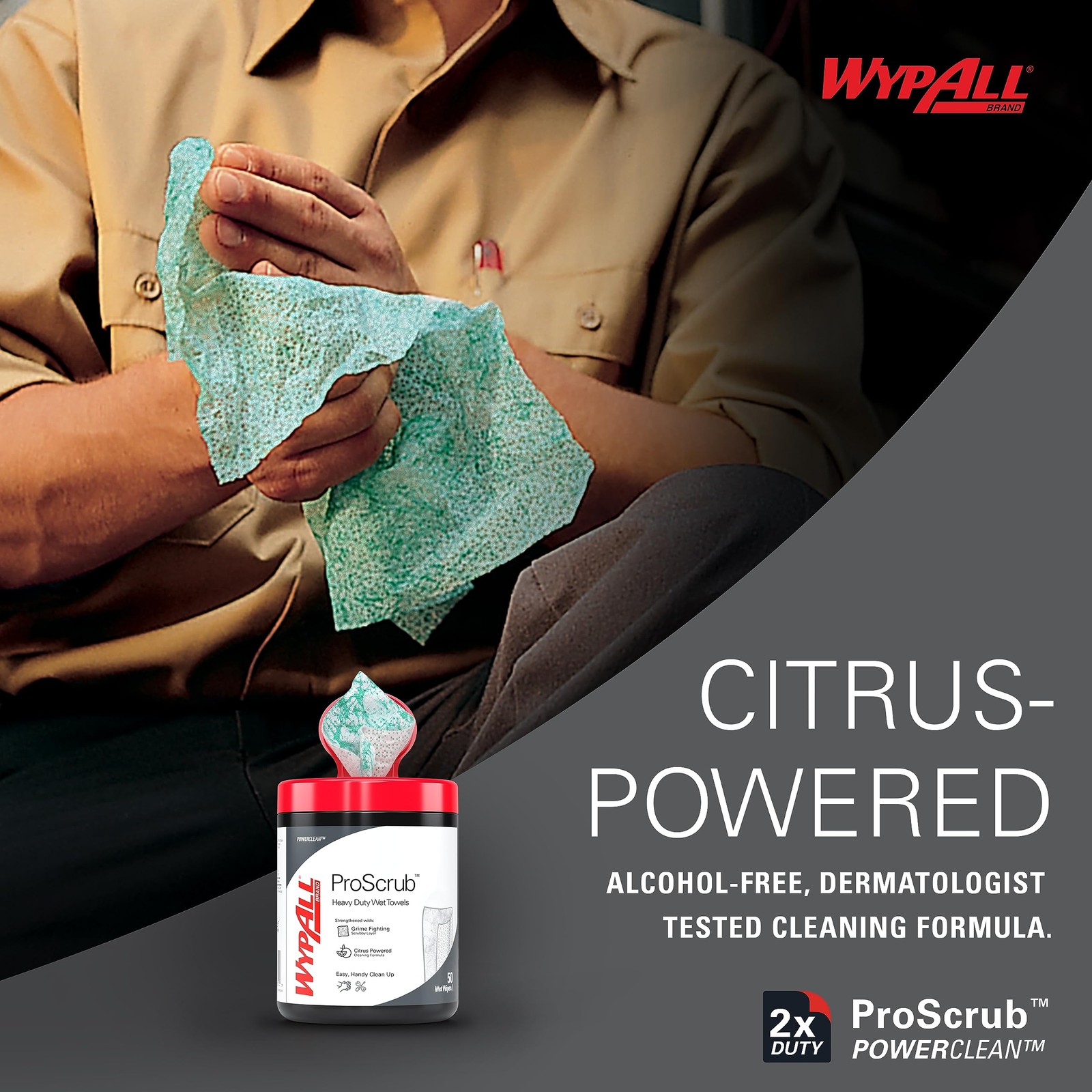 Wypall – KCC91371CT WypAll 91371CT Waterless Hand Wipes, Cloth, 9 x 12, 75 Count